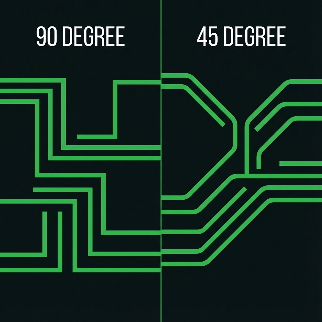 PCB Trace Angle Comparison